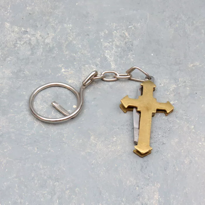 1.125″ Brass Cross Key Chain Knives (12pcs/box)