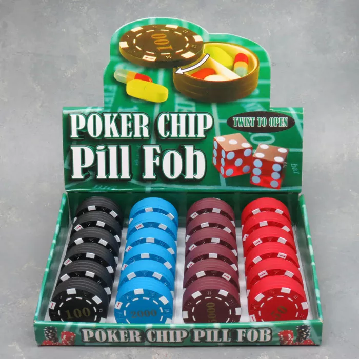 1.5″ Poker Chip Pill Boxes (24-count display)