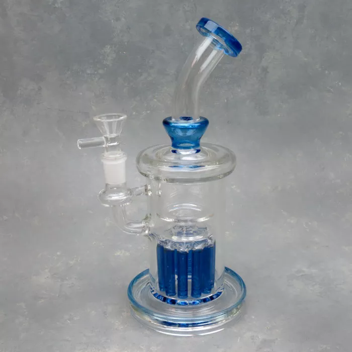 10″ 12-Arm Inverted Tree Perc Rig Style Glass Water Pipe w/Bent Mouthpiece