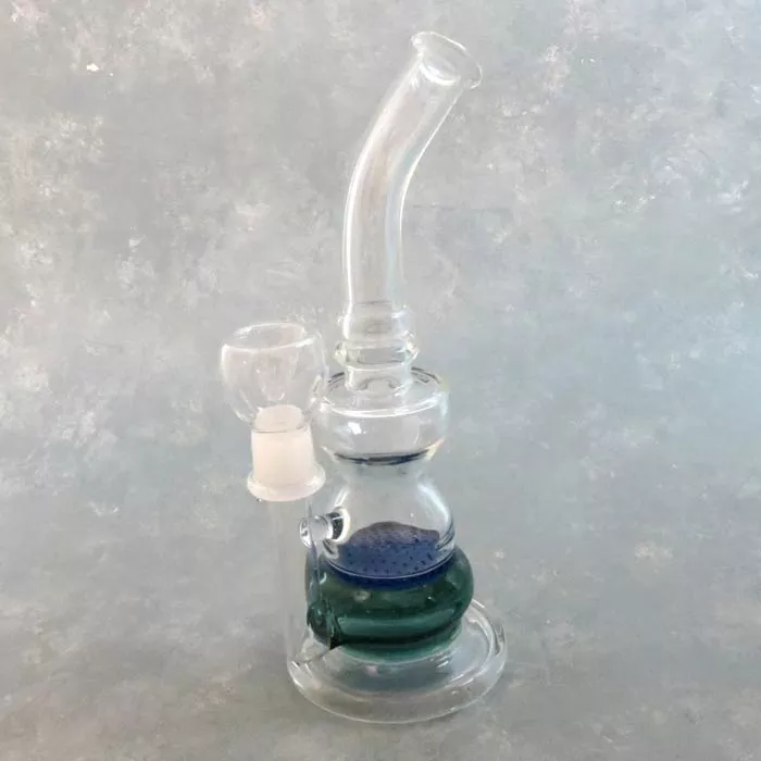 10″ 2-Tone Honeycomb Perc Glass Water Pipe w/Male Joint