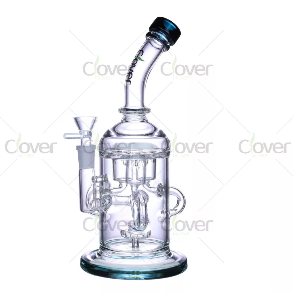 10.4” Multi-Chamber Recycler Bong – 14mm Joint, Dual Perc, 5mm Thick Glass | CloverGlass