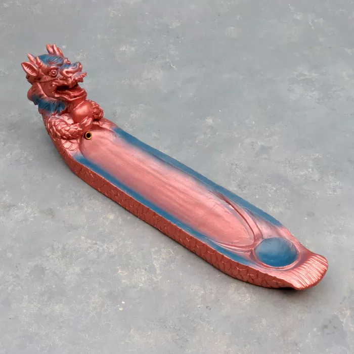 10.5″ Copper Scaled Dragon Incense Burner