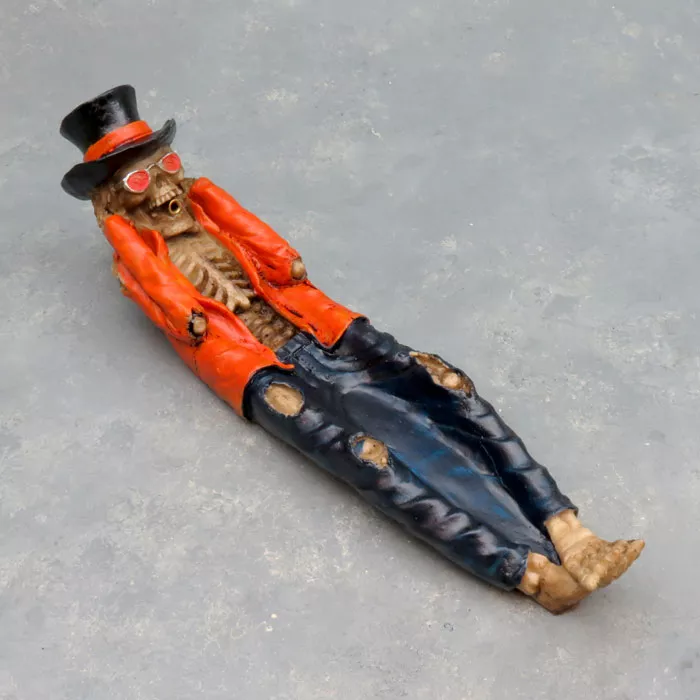 10.5″ Mardi Gras Skeleton Incense Burner