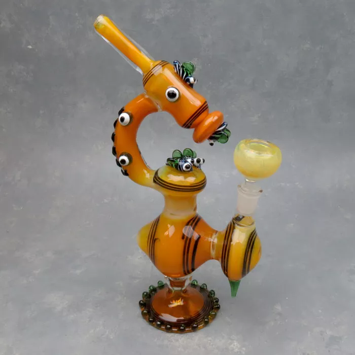 10.5″ Ornate Microscope GOG Bubbler/Water Pipe w/Bugs