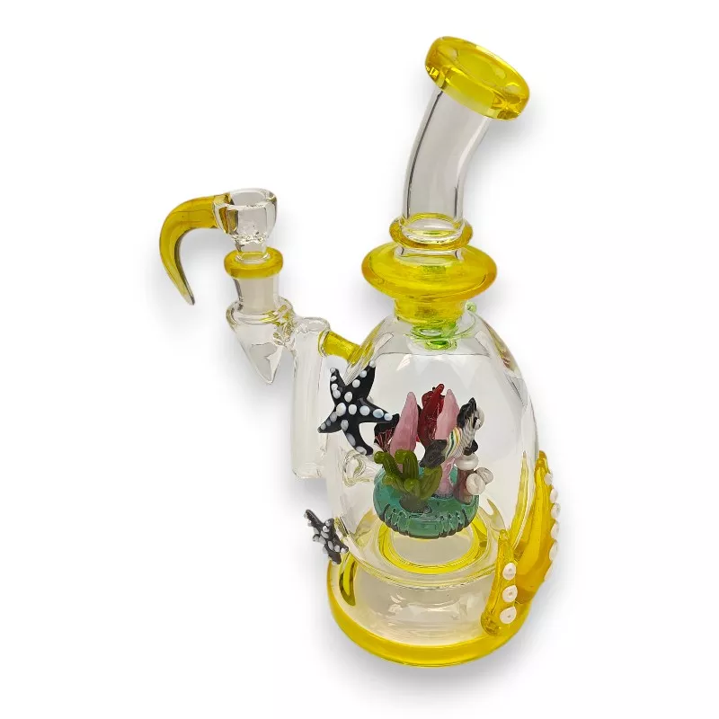 10″ Aquarium Perc “Heady” Glass Water Pipe w/Animals & Tentacles
