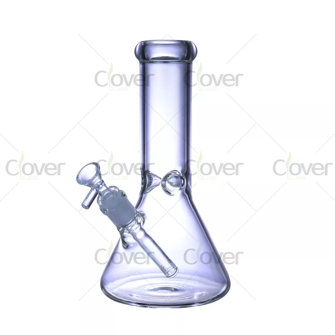 10″ Beaker clear glass bong | 5mm Borosilicate Glass | 14mm Female | Clover Glass
