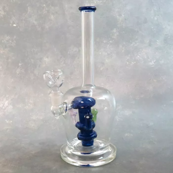 10″ Bell-Style Mushroom Perc Glass Water Pipe w/Narrow Mouthpiece
