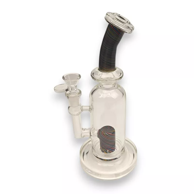 10″ Candystripe Perc & Mouthpiece Glass Water Pipe w/Bent Mouthpiece