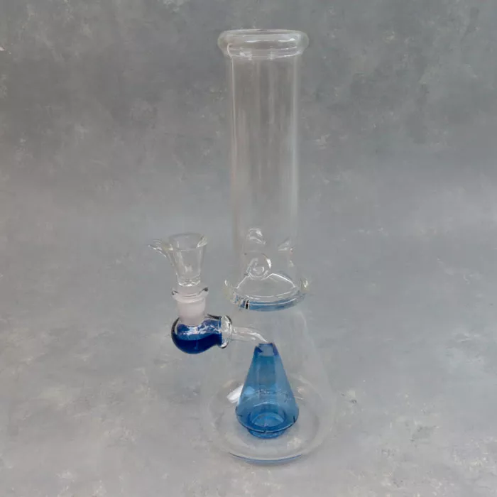 10″ Flask Showerhead Perc Glass Water Pipe w/Ice Catch