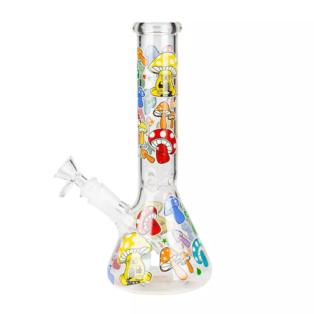 10" Glass Bong With Cartoon Design