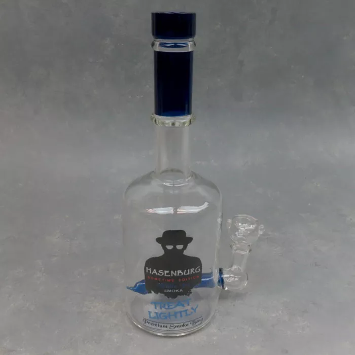 10″ ‘Hasenburg White Ice’ Bottle Glass Water Pipe w/Inline Perc