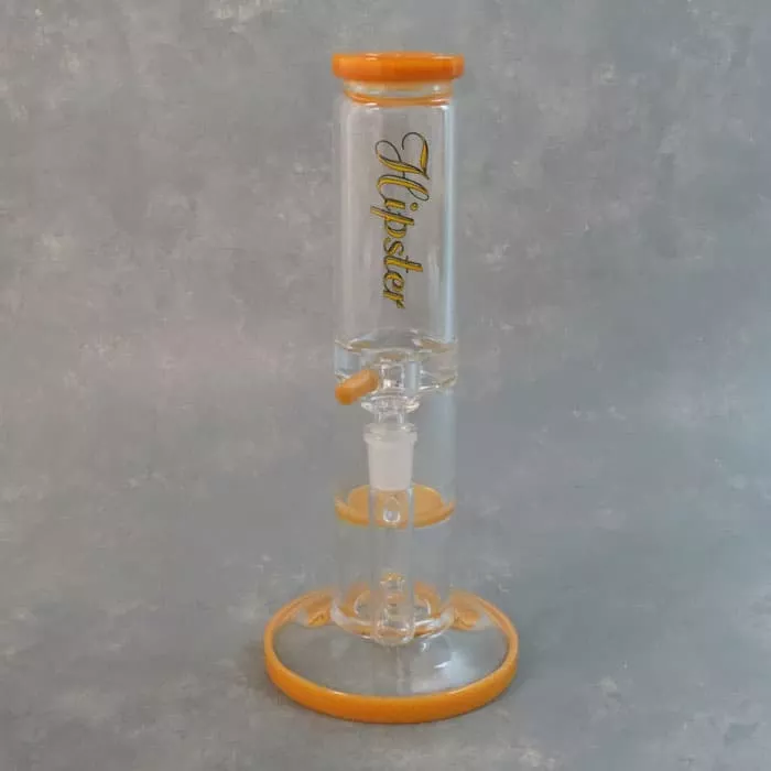10″ Hipster Glass Honeycomb Perc Straight Tube Glass Water Pipe w/Base