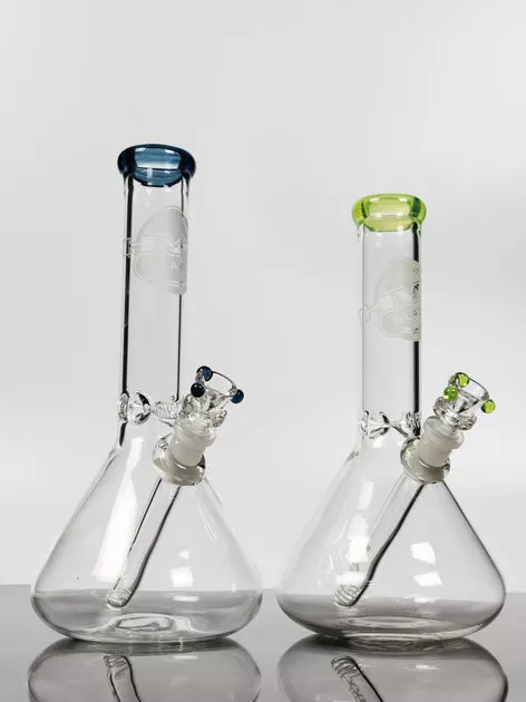 10" Hvy mini beaker with colored lip