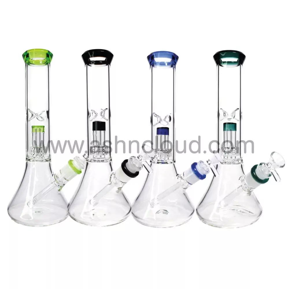 10 in - Clear Beaker Glass Bong One-Tone Perc