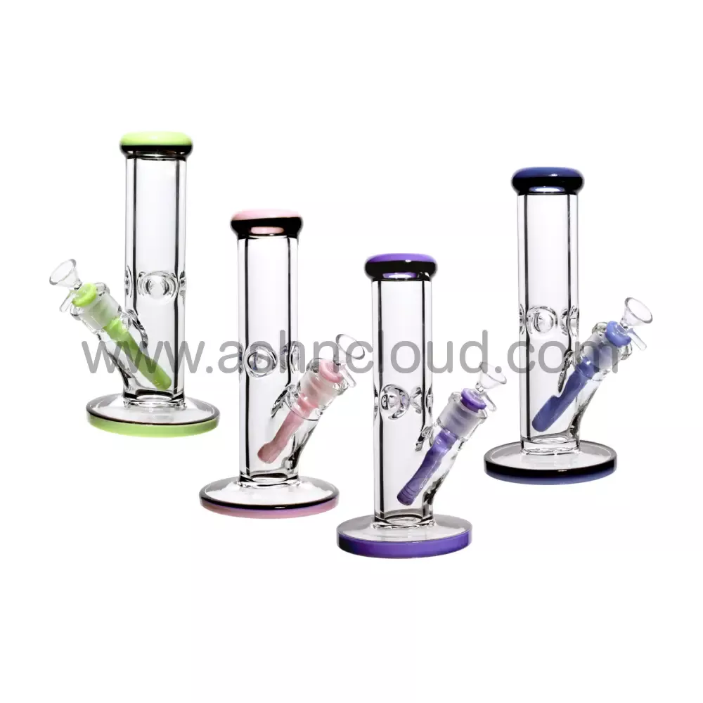 10 in - Clear Two-Tone Thick Straight Bong 9 mm