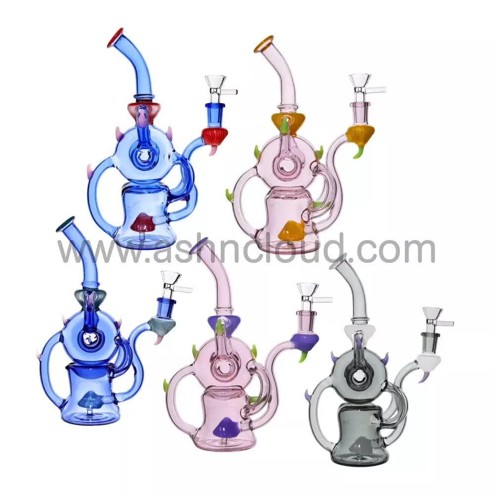 10 in - Deluxe Colorful Monster Recycler Glass