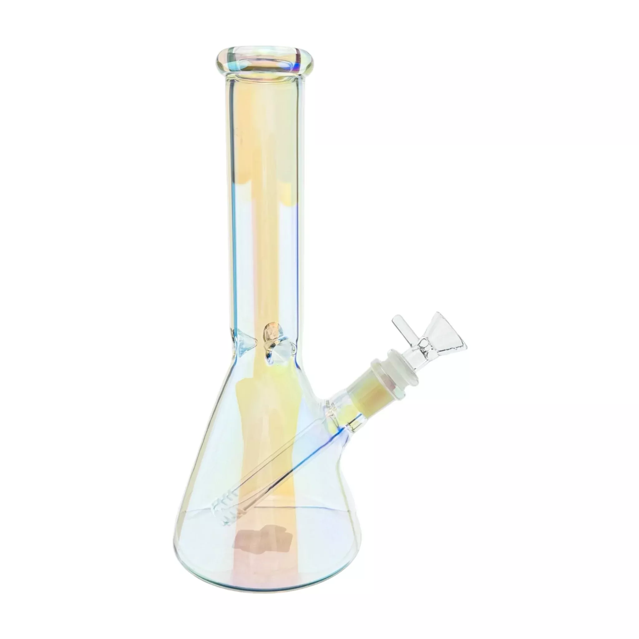 10 Inch Clear Pearlescant Metallic Beaker Water Pipe Bong