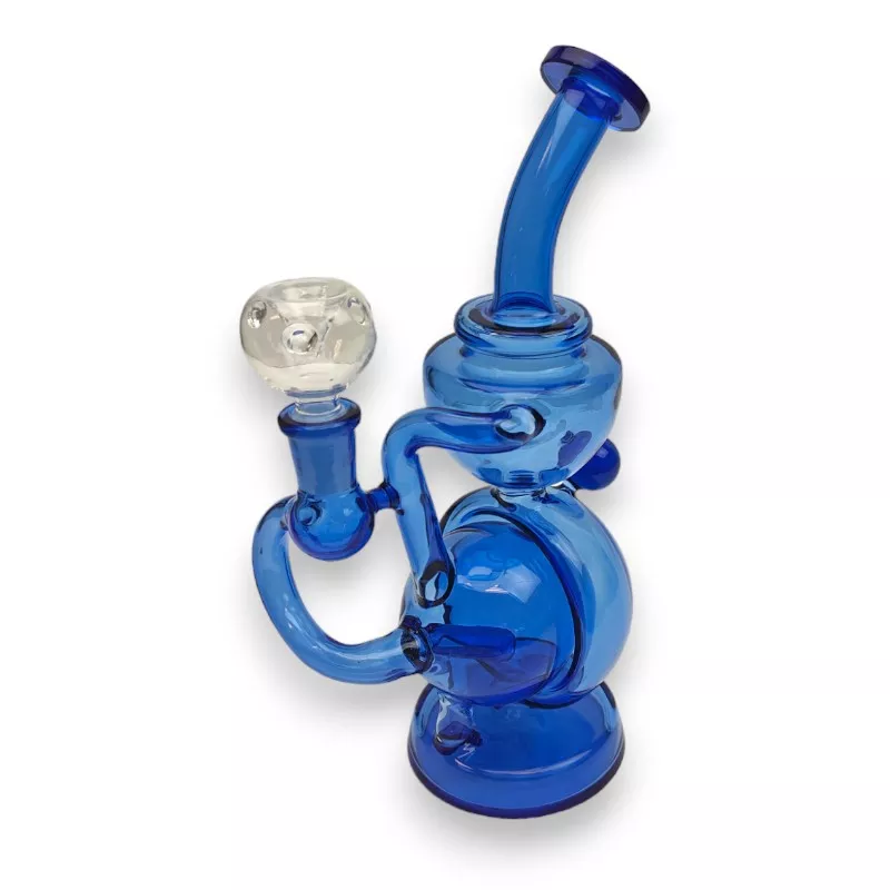 10″ Inline Perc to Recycler Sphere in Half Sphere Glass Water Pipe