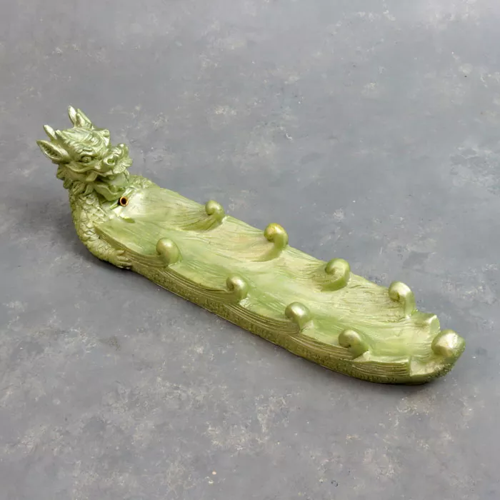 10″ Jade Wavy Dragon Incense Burner