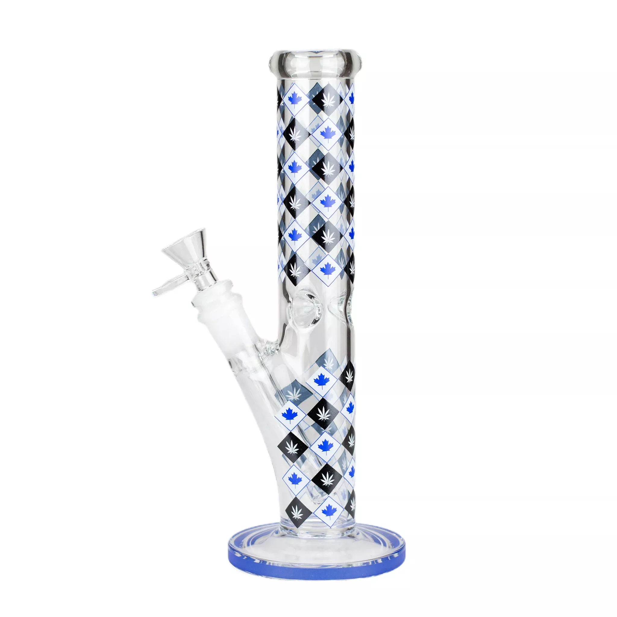 10" Maple Leaf Straight Tube Glass Bong