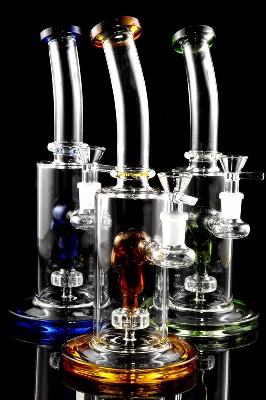 10" Medium Stemless GoG Straight Shooter Water Pipe with Character Perc