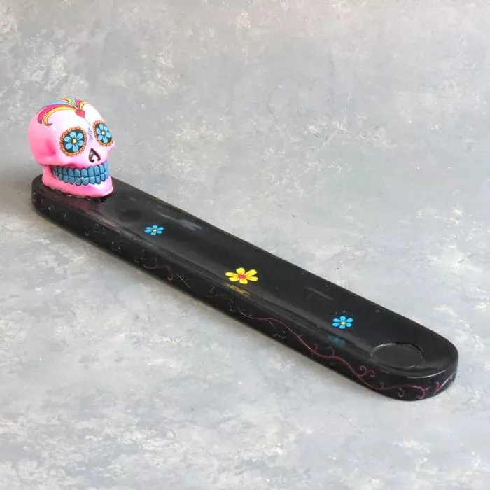 10″ Painted Calavera Incense Burner