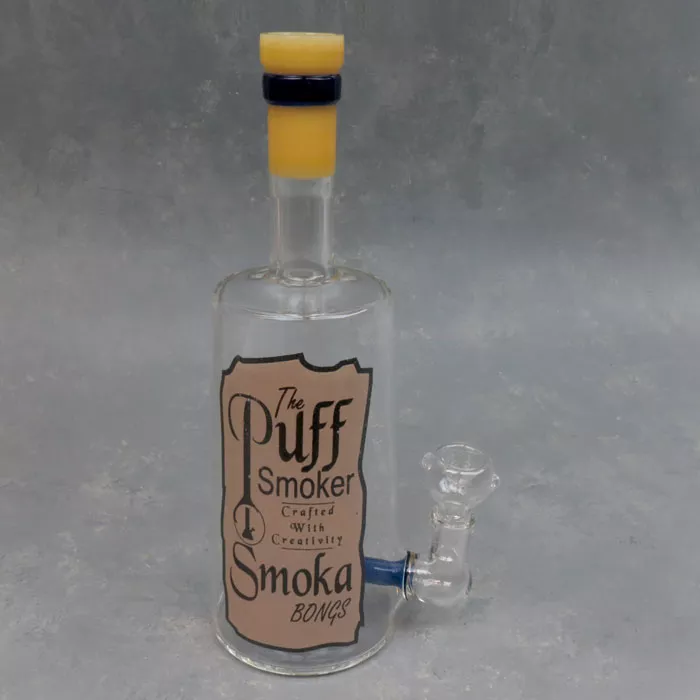 10″ ‘The Puff Smoker’ Bottle Glass Water Pipe w/Inline Perc