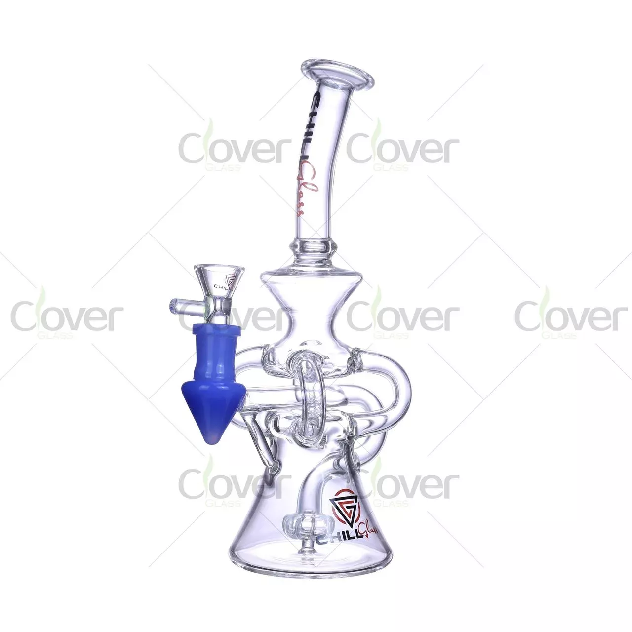 10″ Recycler Bong with Spinning Klein Loop & Cone Bowl – 5mm Thick Borosilicate Glass