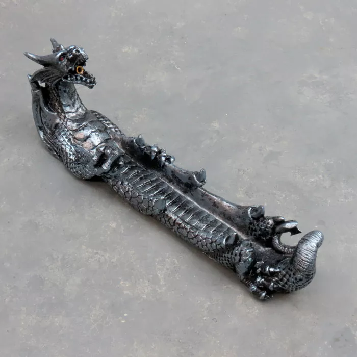 10″ Silver Dragon’s Underbelly Incense Burner