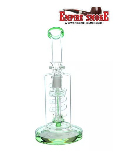 10" Spiral Perc Glass BongGreen
