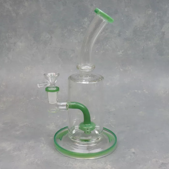 10″ Sprinkler Perc Rig Style Glass Water Pipe w/Bent Mouthpiece