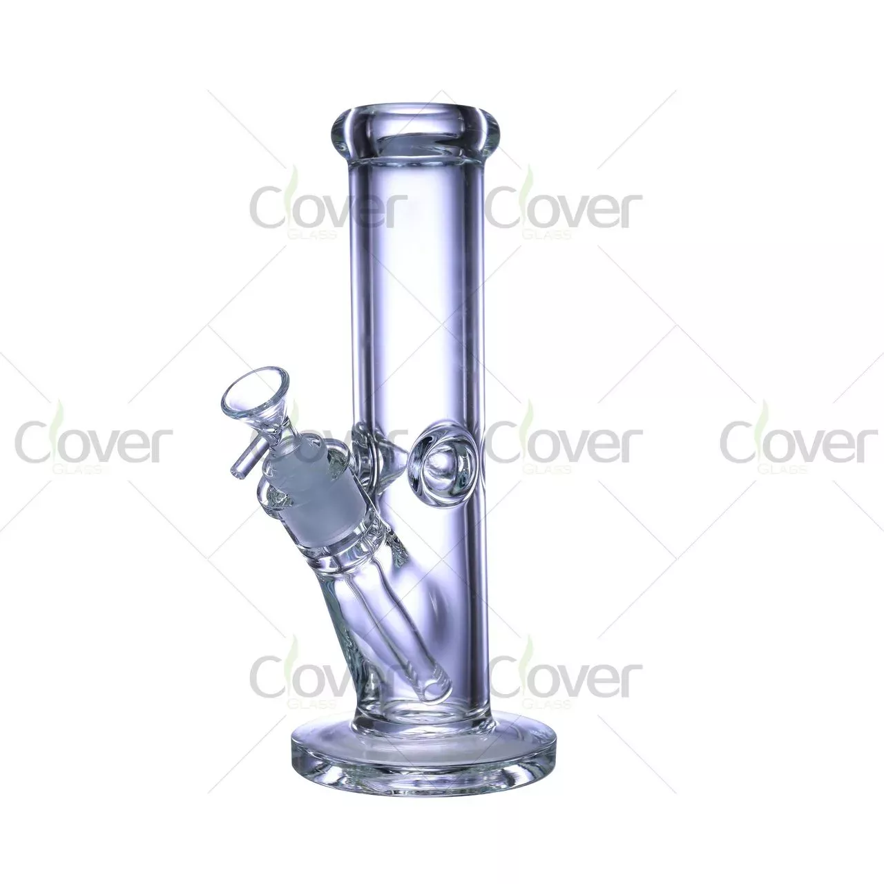 10″ Straight Tube Clear Glass Bongs | 7mm Thick Borosilicate | 14mm Female | Clover Glass