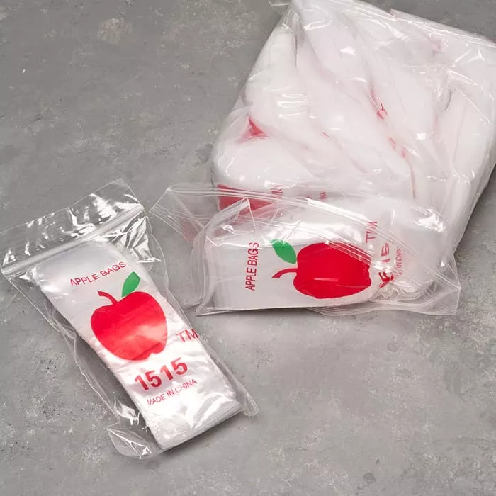 1000pcs 1.5″ x 1.5″ Plastic Baggies