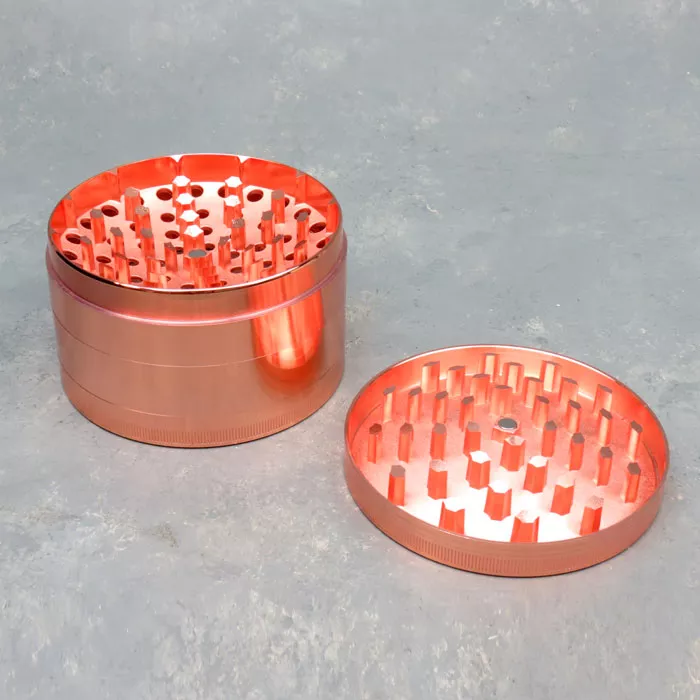 100mm 4-Part Concave Metal Grinder Asst Colors