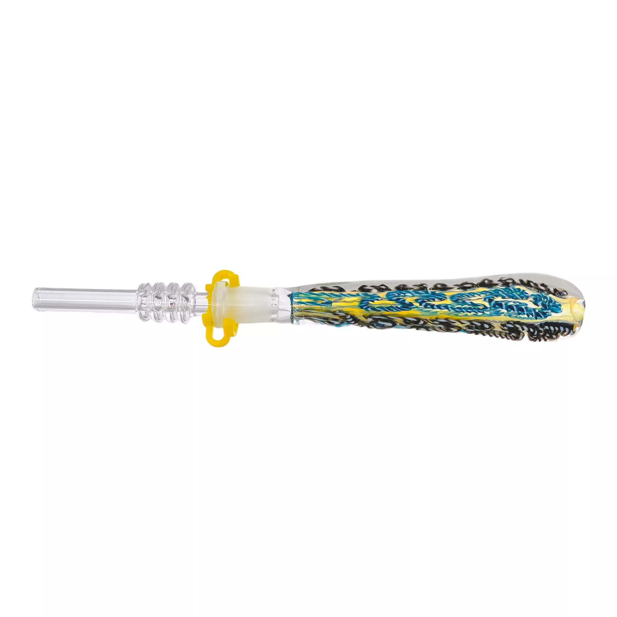 10mm Nectar Collector - Blue And Black Squiggle Inside Out With 10mm Quartz Tip