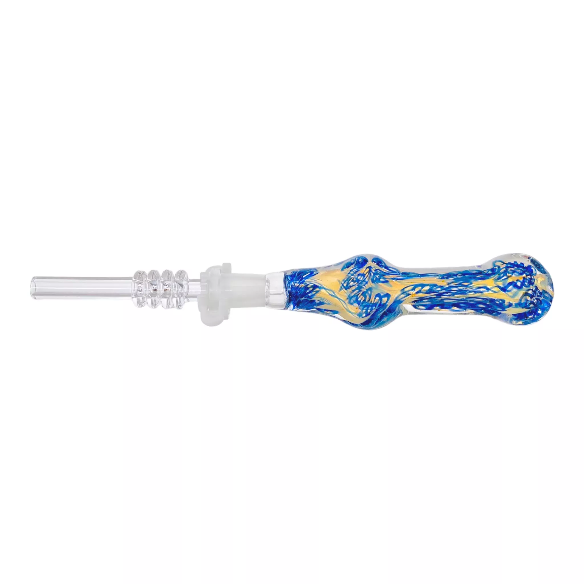 10mm Nectar Collector - Blue Squiggle Inside Out With 10mm Quartz Tip