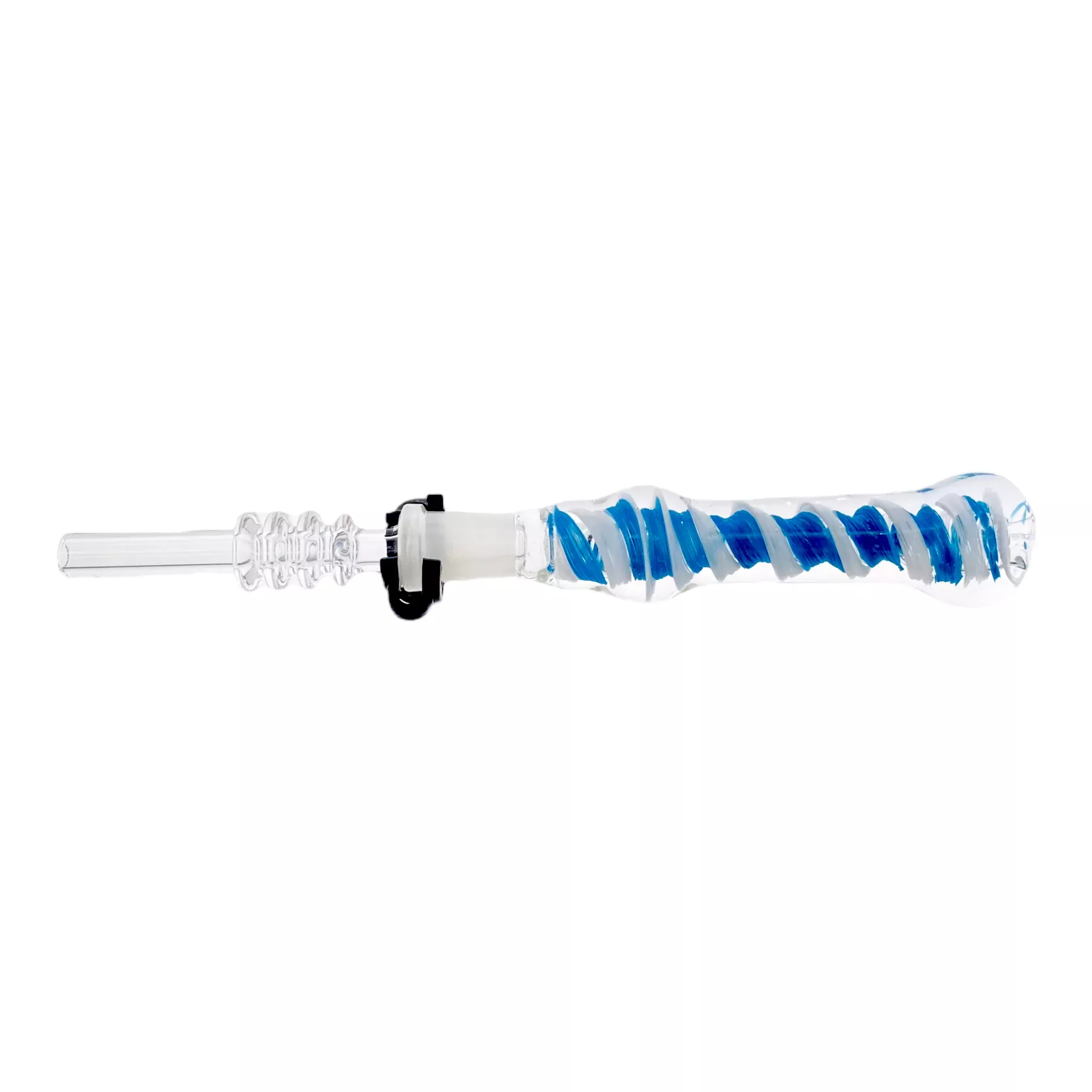 10mm Nectar Collector - Blue And White Inside Out With 10mm Quartz Tip