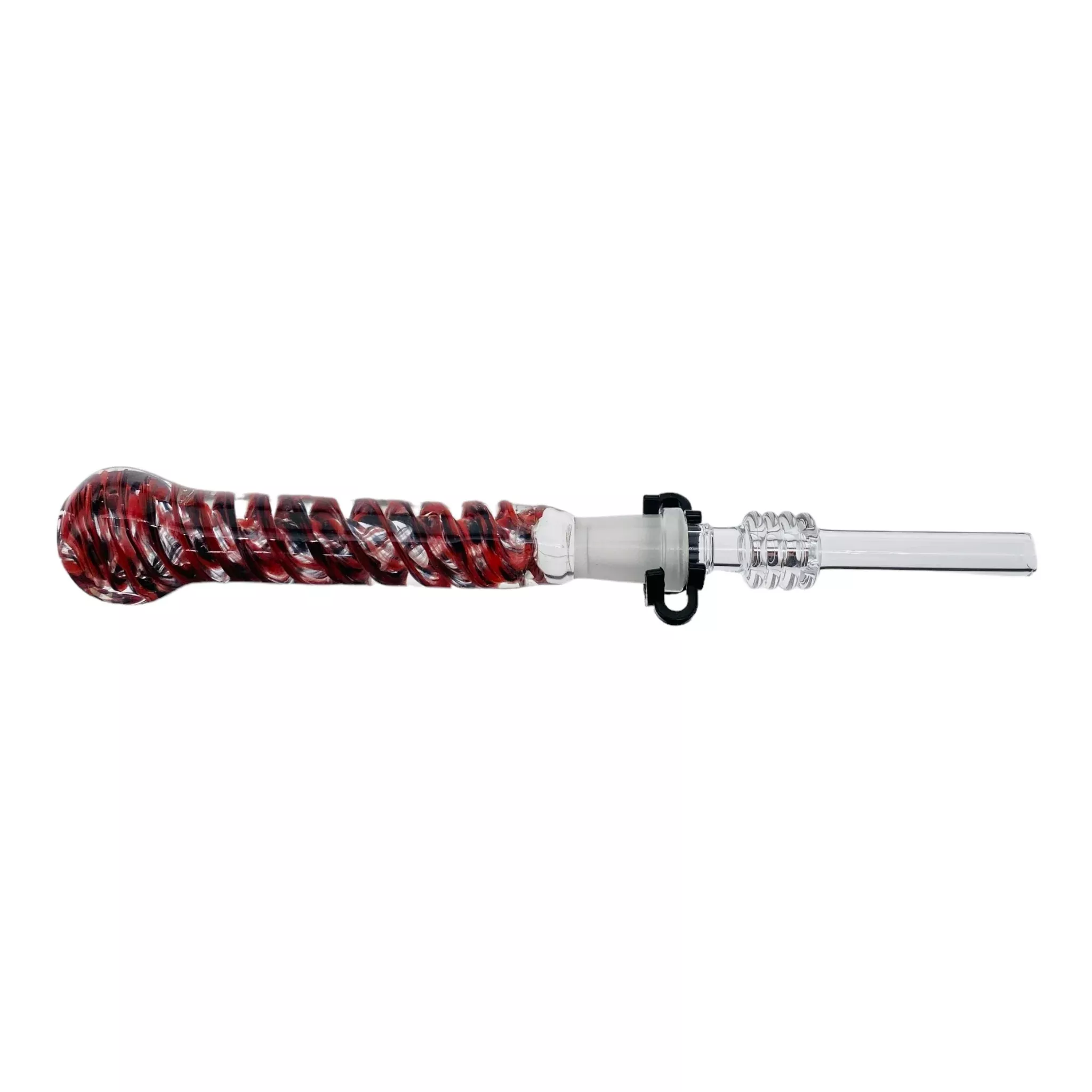 10mm Nectar Collector - Red And Black Inside Out With 10mm Quartz Tip