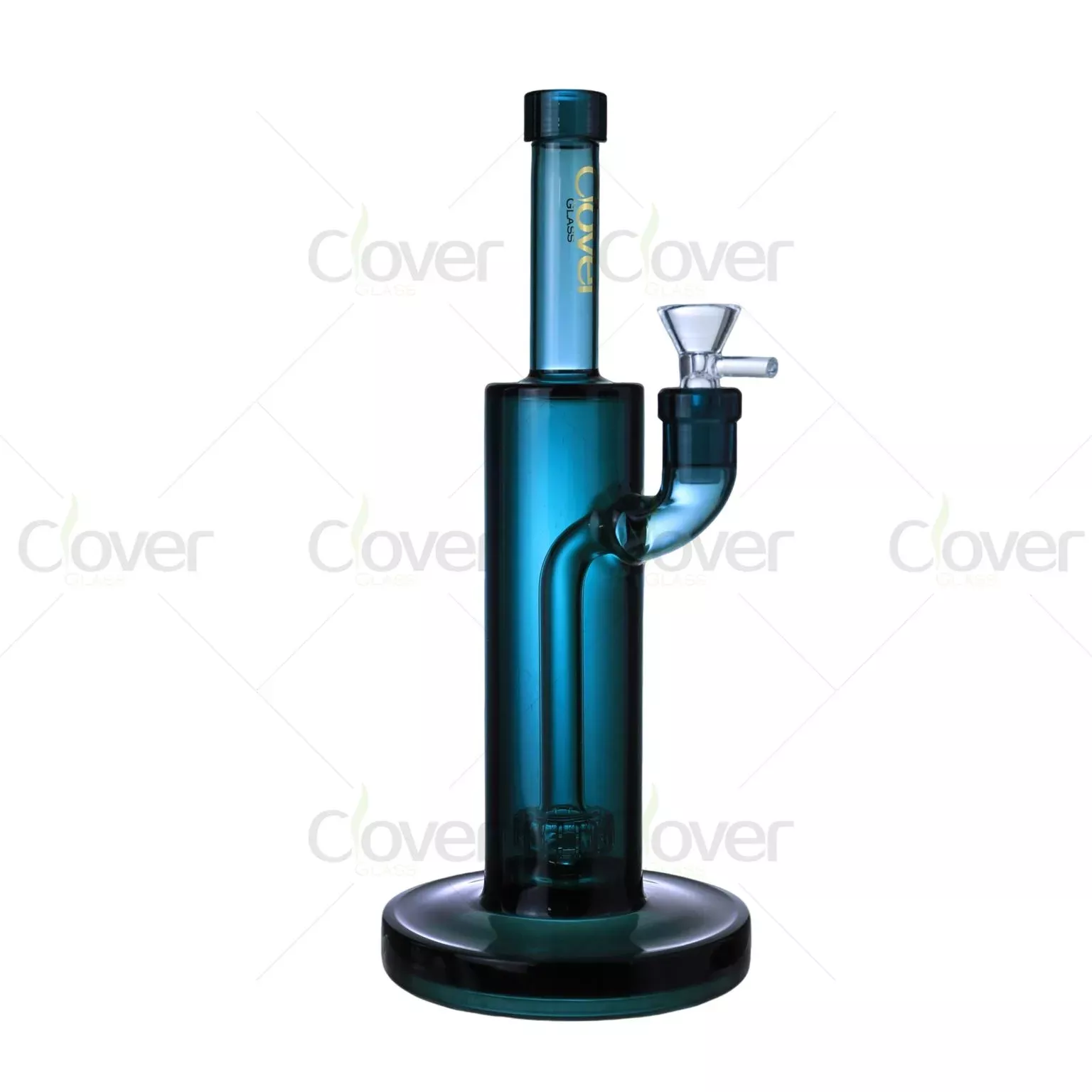 11.22″ 5mm Teal Straight Tube Glass Water Pipe with Showerhead Perc | Wholesale Bong