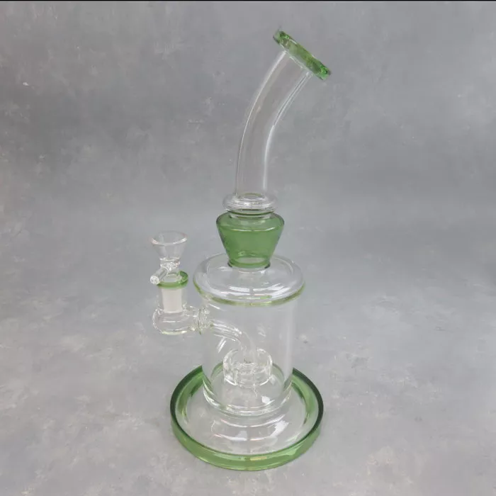 11″ Contoured Glass Water Pipe w/Showerhead Perc