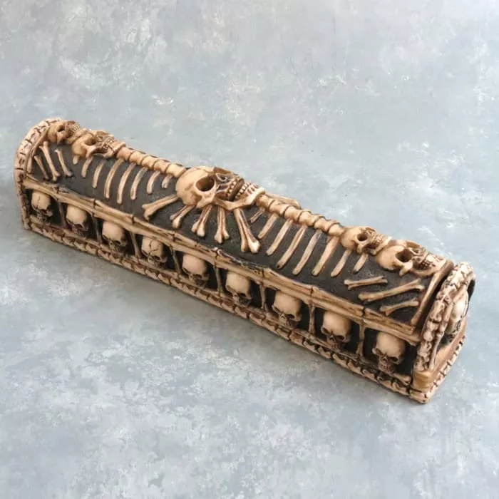 11″ Covered Skulls & Bones Incense Burner