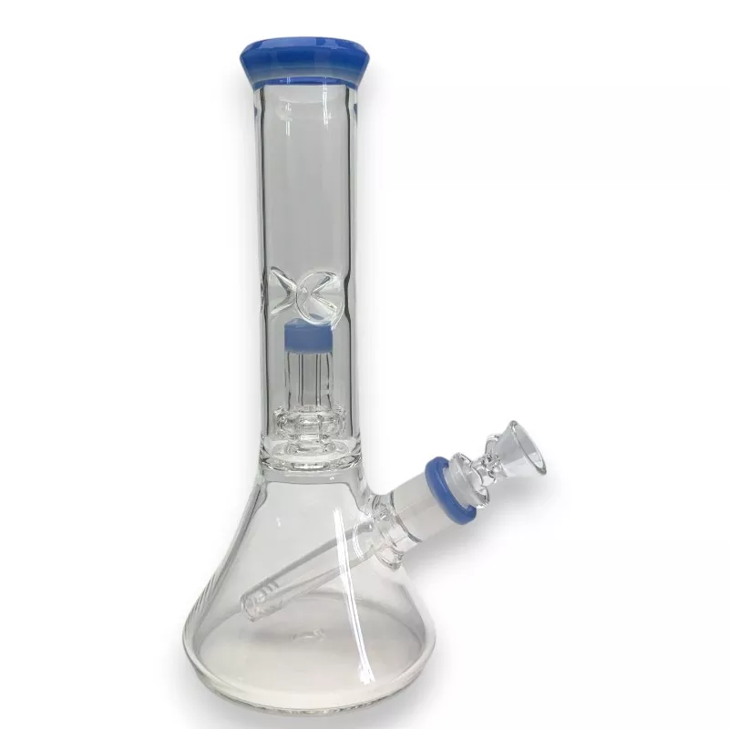 11″ Diffused Downstem to Flat Tree Perc Beaker Glass Water Pipe w/Color Accent