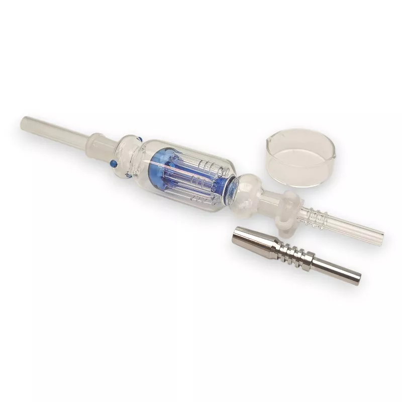 11″ Dual 14mm Dome Perc Nectar Collector Kit w/Glass & Metal Tips