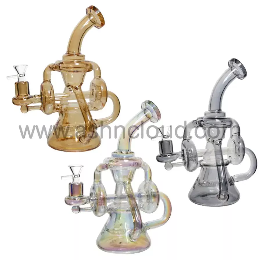 11 in - Iridescent/Metallic Shine Glass Recycler