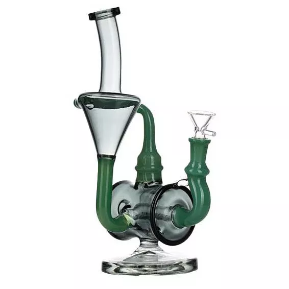 11″ Jade Green Tecycler Glass Bong