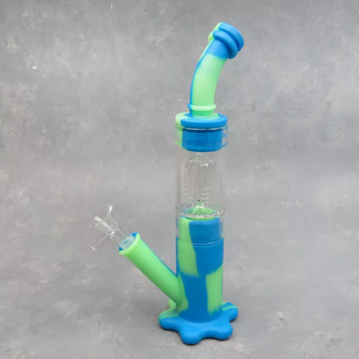 11″ Narrow 4-Part Tree Perc Silicone/Glass Water Pipe