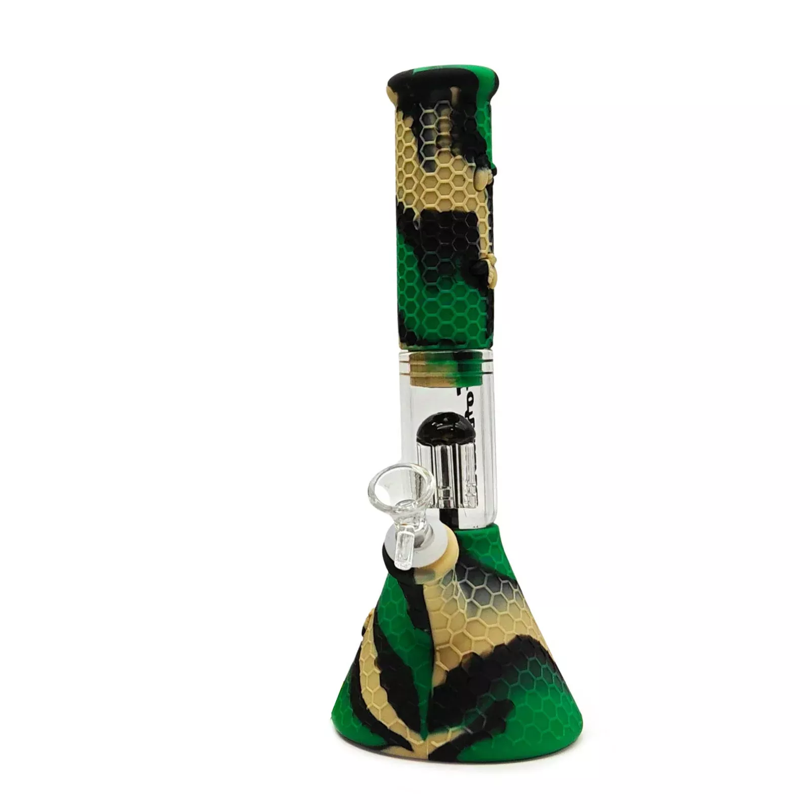 11" Silicone Beaker Bong with Glass Percolator