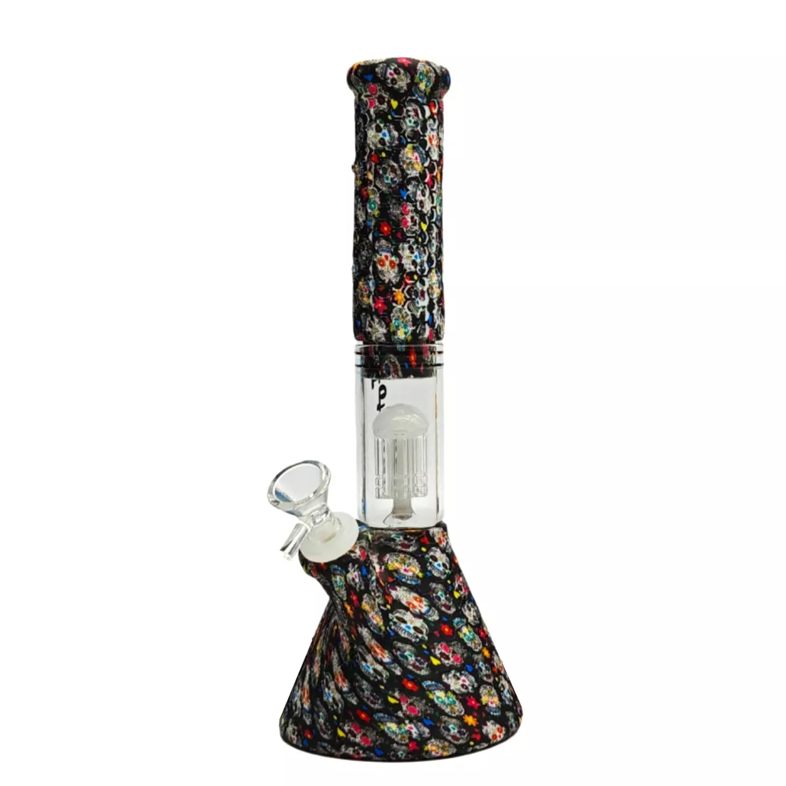 11" Skull Silicone Bong with Glass Perc