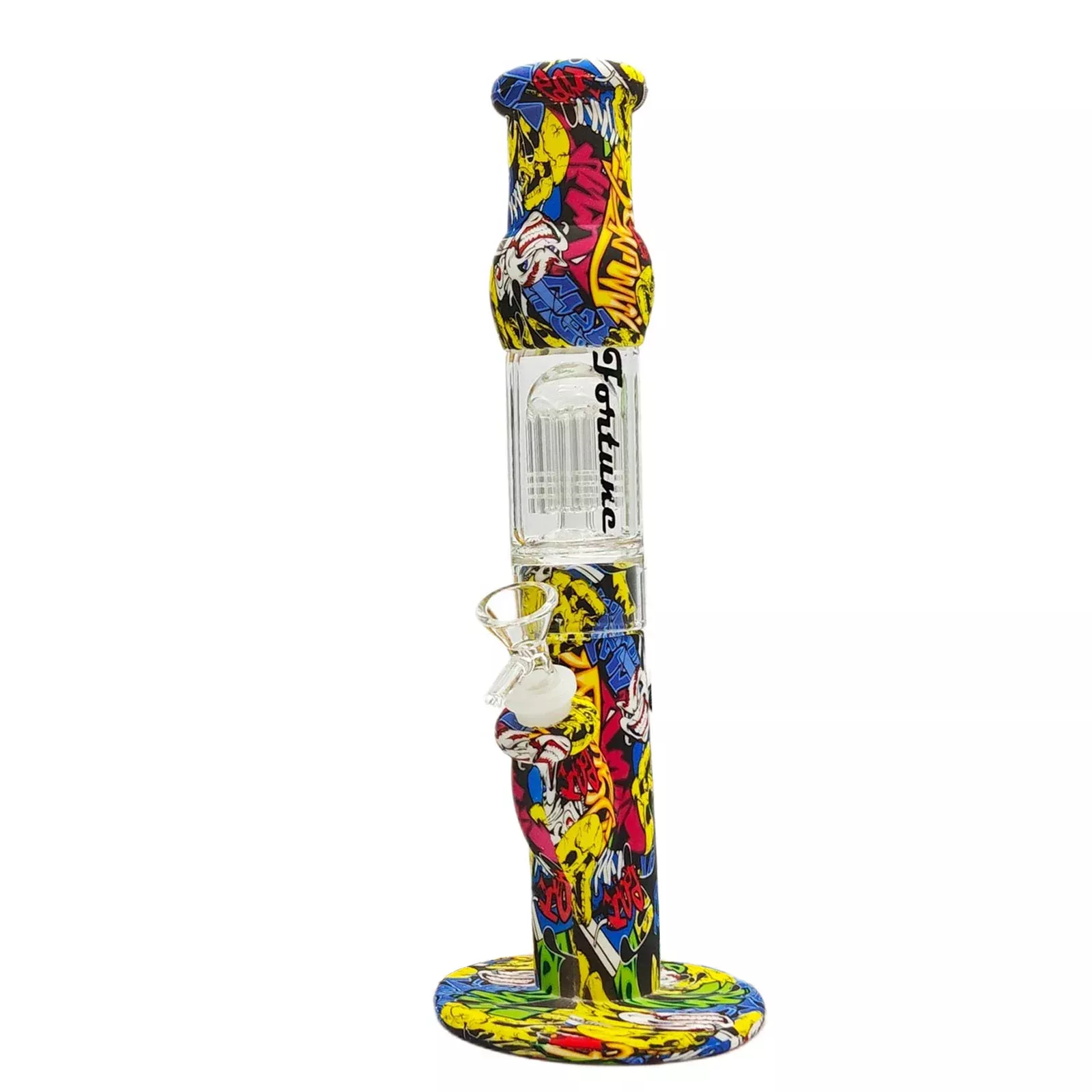 12.5" Silicone and Glass Hydrographic Tree Perc Bong