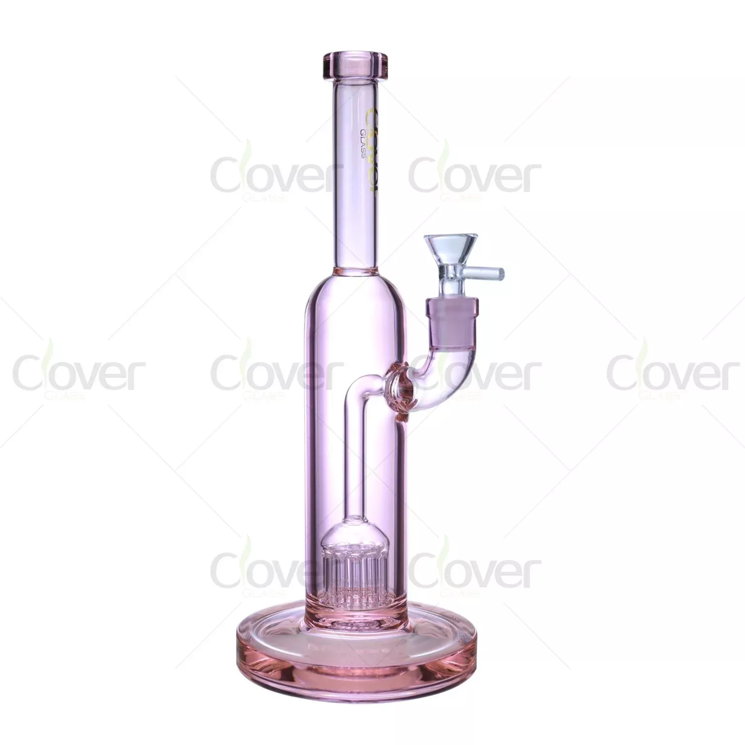 12″ 5mm Pink Straight Tube Glass Water Pipe with Tree Perc | Wholesale Bong